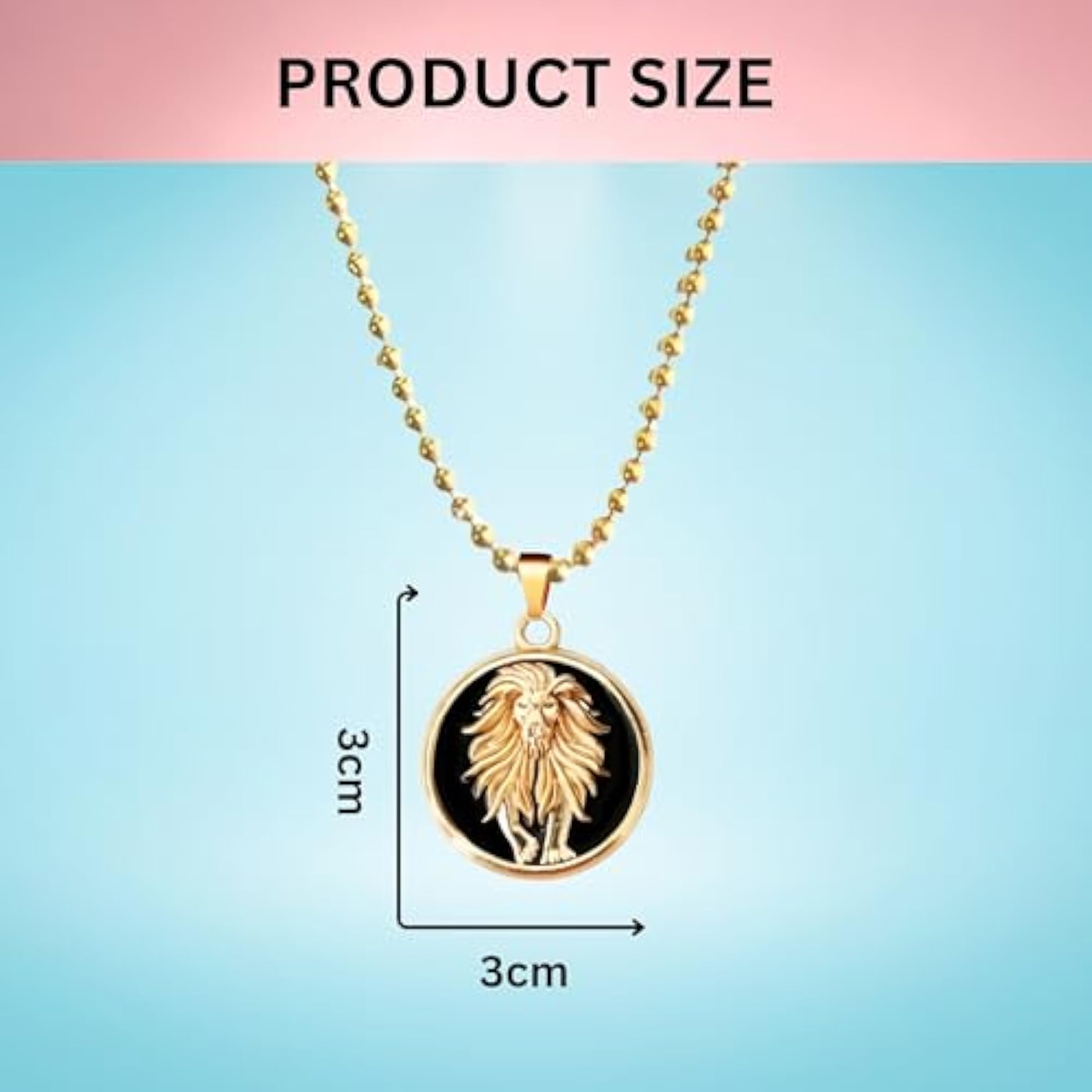 Gold Lion Pendant Necklace, Bold Statement Jewelry